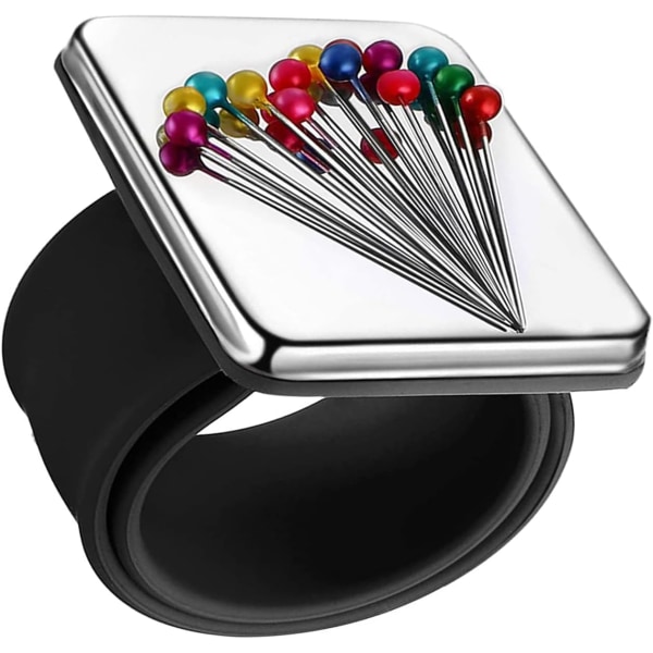 Svart magnetisk håndleddsstropp, 1 stk., magnetisk syholdere, magnetisk synålspute, magnetisk nåleholder med håndleddsstropp for DIY-sying og brodering
