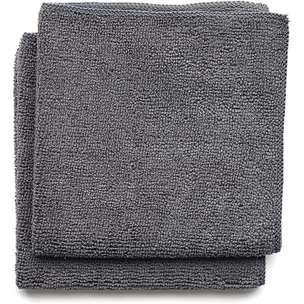 Mikrofiberdiskhandduk (2-pack), mörkgrå, 30 x 30 x 0,5 cm