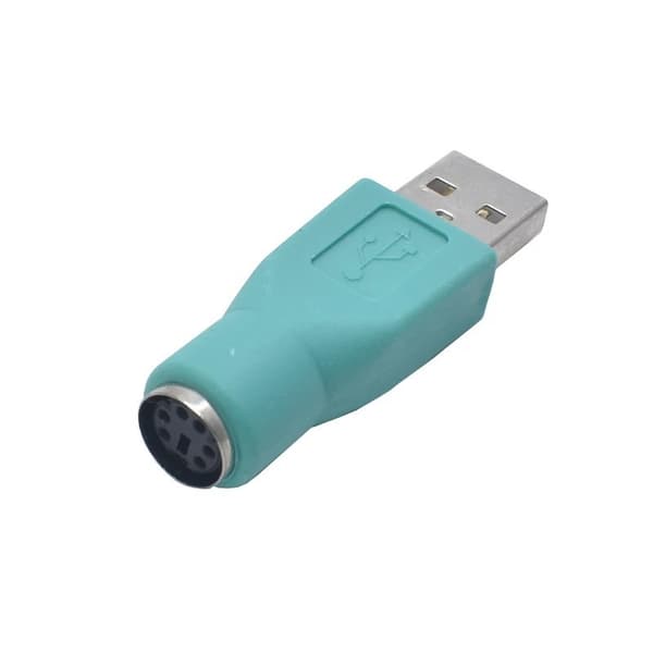 USB-hane till PS2-hona adapter, omvandlarkontakt, grön