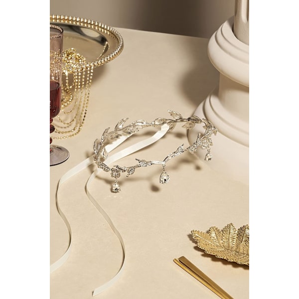 Elegant Rhinestone Leaf Bröllop Brudkronan