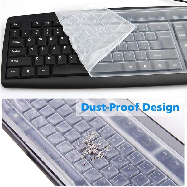 1 stykke skrivebordstastaturbeskytter HD Silikone Støvtæt tastatur