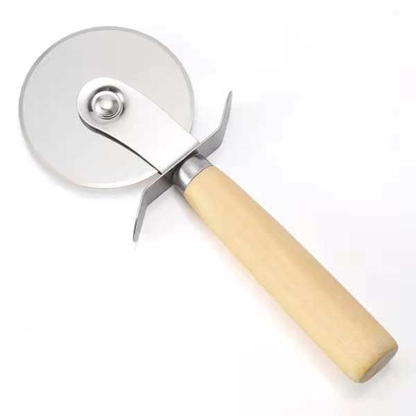 17,5*6cm Pizzaskärare i rostfritt stål med fingerskydd