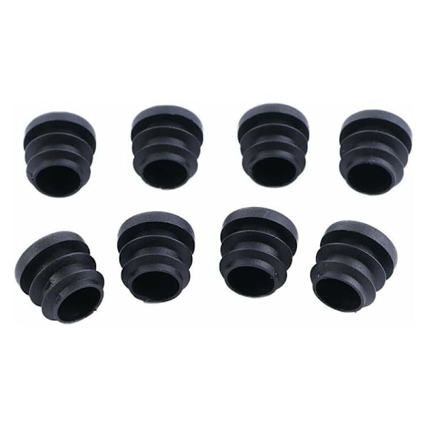 Sett med 10 16 mm runde lamellhetter, endestykker for runde rør, runde plaststolehetter, runde vingekapsler, perfekt beskyttelse for møbler og gulv