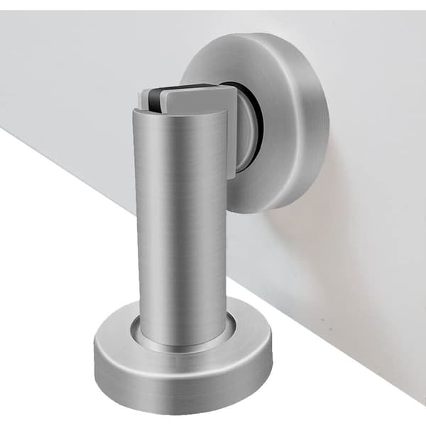 Magnetisk dörrstopp, rostfritt stål borstad dörrfångare modern solid rigid dörrstoppar barnsäker dörrhållare vägg/golvmontering, silver