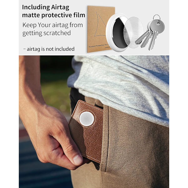 Pung med AirTag-holder, brun, stil