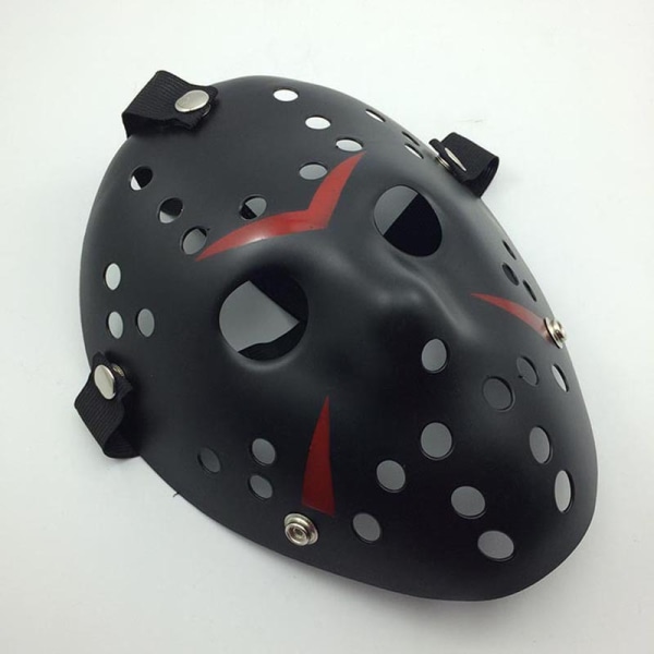 Kauhu Halloween -asu jääkiekkomaski juhlakosplay-rekvisiitta (punainen ja musta)