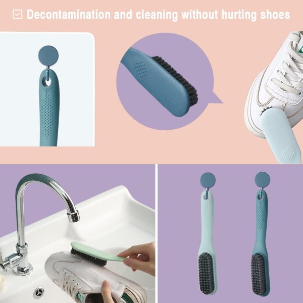 Muoviharjan kengänkiillotus, käsiharjan puhdistusaine, yksinkertaiset pehmeät hiukset Sh
