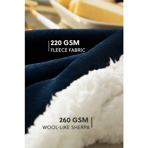 Sofa Tæppe Fleece Tæppe, Marineblå Sofa Plaid 150CMx200CM