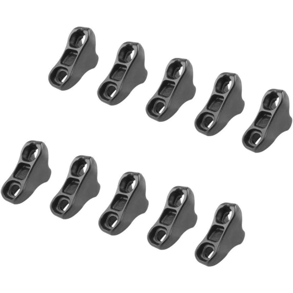 (Svart) 10 st, längd 3 cm, plastrep för campingtält repspännare