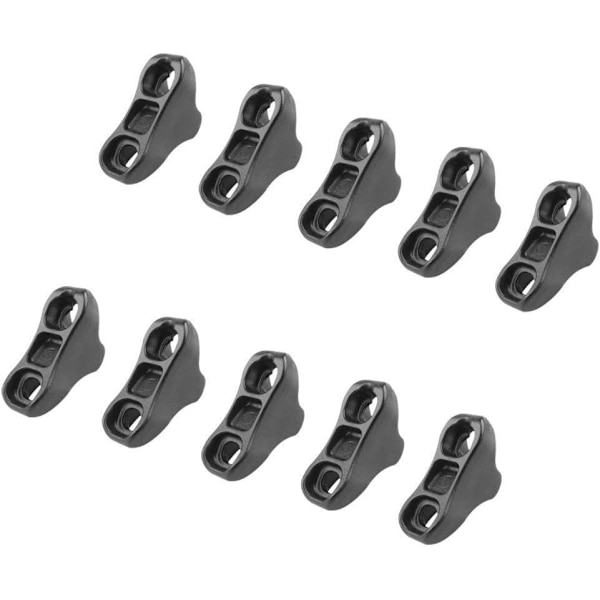 (Svart) 10 stk, lengde 3 cm, plasttau for campingtelt tau stramming