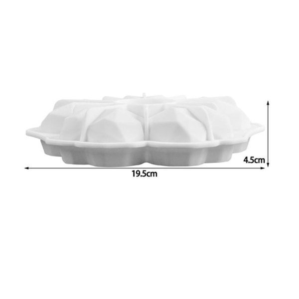 Hjerteformet diamant silikone kageform (hvid), kage bageform, non-stick hurtig udløsning, bageplade til mousse kager