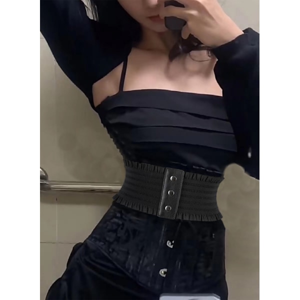 Kvinnors västerländska stretch elastiska hög midjeband designer bred bh bälte skjorta jeans klänning bälte