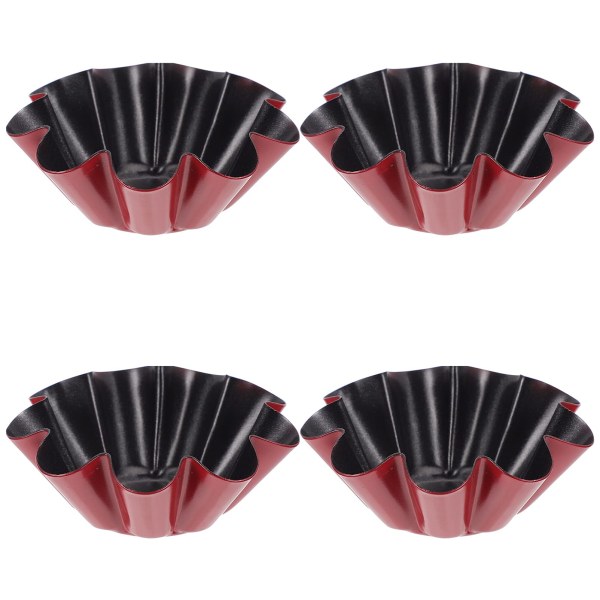 Sjokoladeform i 4 deler med blomsterform, eggeform, non-stick mini karbonstålformer, for cupcake, kake, muffins, pudding, tartlet, eggetart