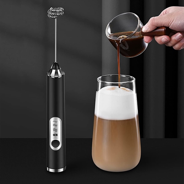 Melkeskummer Kaffe Melkeskummer USB Oppladbar Håndholdt Melkeskummer 1 Melkeskummer 1 Visp for Cappuccino, Varm Sjokolade, Kaffe, Latte