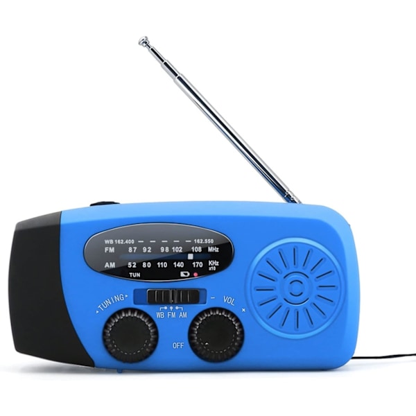 Solradio, bärbar USB-laddningsbar 2000mAh utomhuscamping powerbank med ficklampafunktion