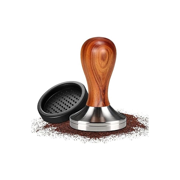 Kaffestempel, Tamper, Espresso Tamper, Kaffepressebord i rustfrit stål med silikonepude, Sæt med Design Kaffetampon, Tasseur Kaffepresse F