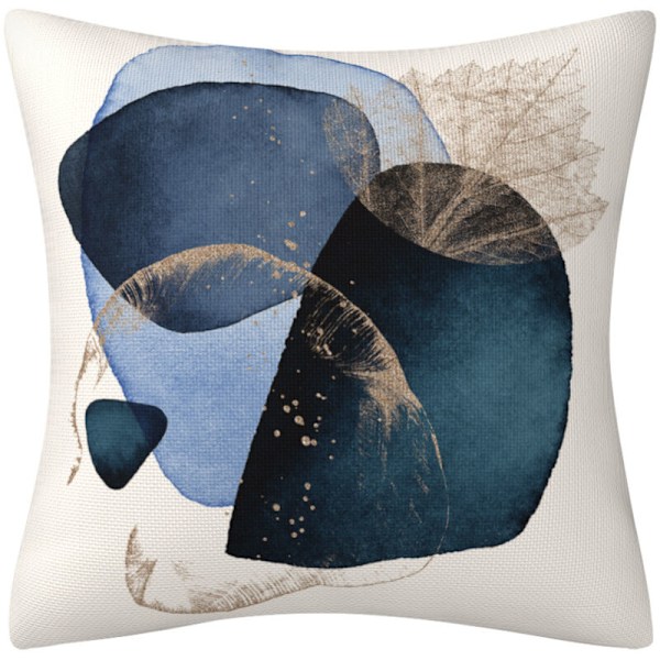 Abstrakt Putetrekk 45 x 45 cm Moderne Minimalistisk Geometrisk Blå Dekorativt Putetrekk for Sofa Soverom Hjem Dekor 4 Stykker