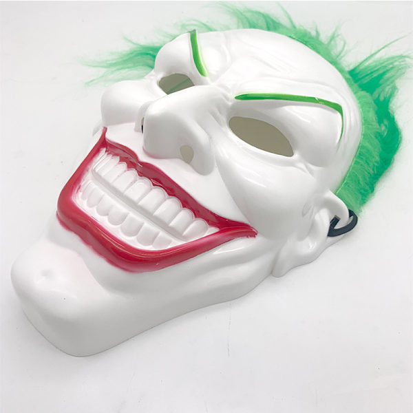 Vuxen clown mask i PVC + hår, flerfärgad, one size.