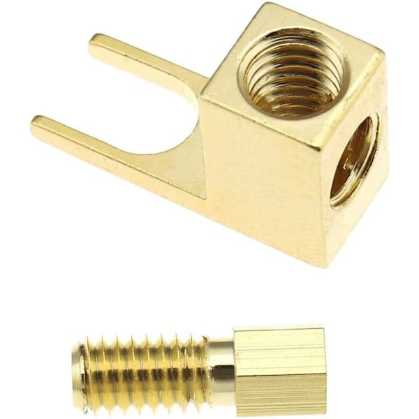 4 rums højttalerkabelstik, high-end banan-til-spade adapter, højttalerkabel, retvinklet spade gaffel og bindingsstik, guldbelagt