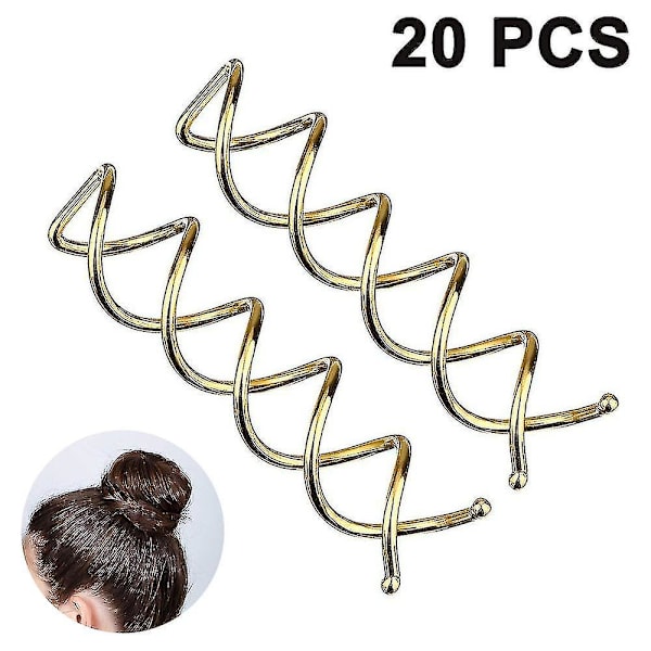 20pcs Spiral Hairpins, Twist Hair Clips For Hair Styling Spiral Shaped