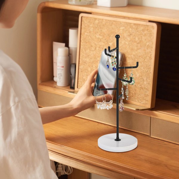 Marmor trädblad smyckeställ halsband klockförvaring displayställ smyckesdisplay rekvisita