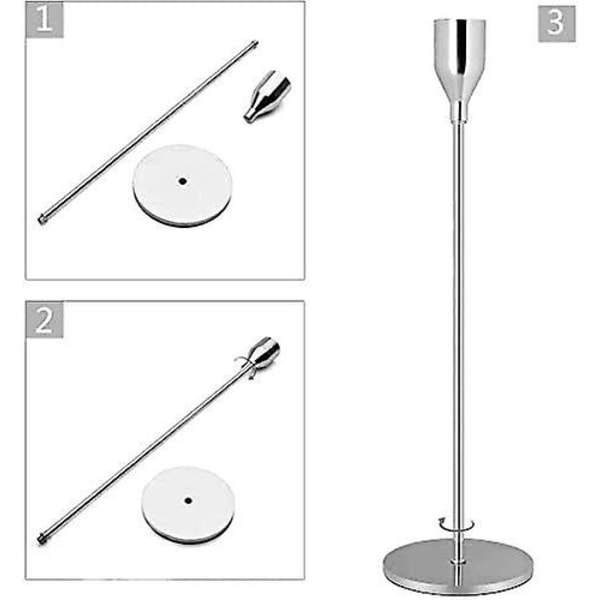 Set med 3 metalljusstakar