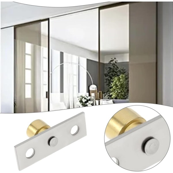 Parti med 4 12 mm skjutdörrsguider i rostfritt stål för trädörrar Mobila dörrar Glanges Glas Granging Dörrar 12 x 13 mm