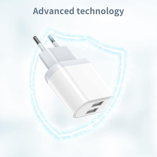 USB-stikkontakt, 3-pak 2.1A/5V oplader til iPhone 11 Pro Max XS XR X