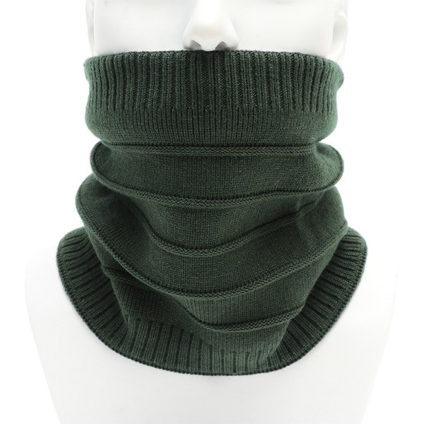 Vinter varm plus fleece stripet skjerf for menn og kvinner ensfarget falsk krage tykk strikket genser skjerf