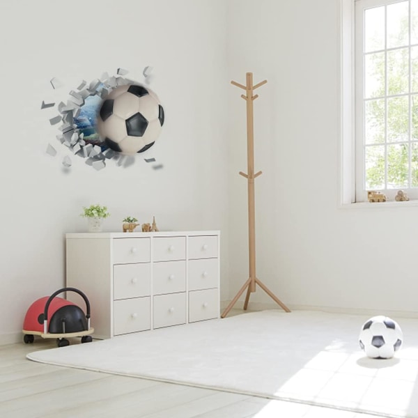 Fotbollsväggklistermärke, 3D-väggklistermärke för pojkrum, Vinyl Footba