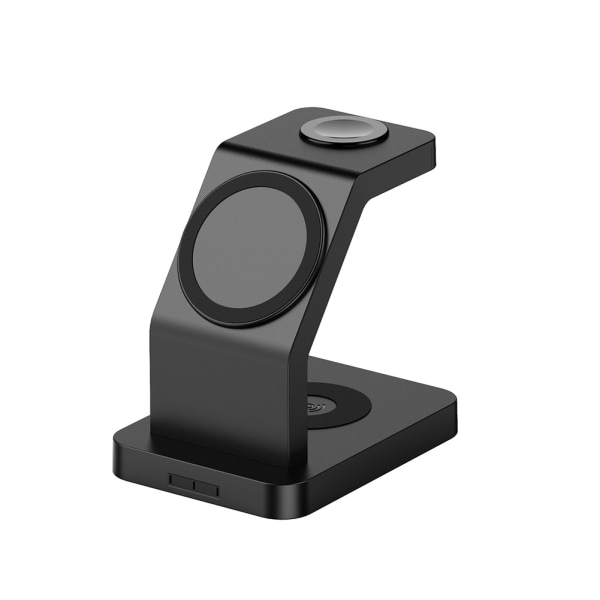 Magnetisk trådløs oplader til iPhone 13/12, 3 i 1 trådløs opladningsstation kompatibel med iPhone 13/12 Pro Max Mini -Sort