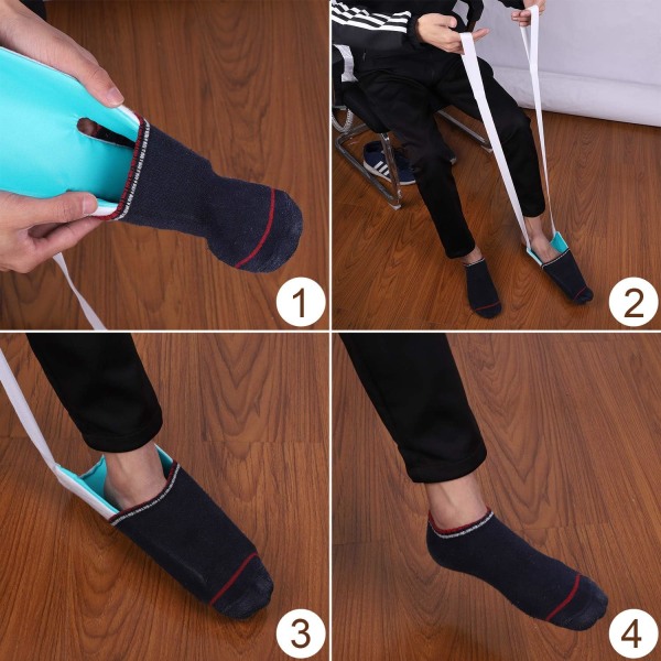 Sockhjälpmedel Sockassistent Strumppådragare för att ta på och ta av strumpor Slider Flexibel Strumppådragare Herrar Damer Äldre Handikappade Gravida Kvinnor Arth