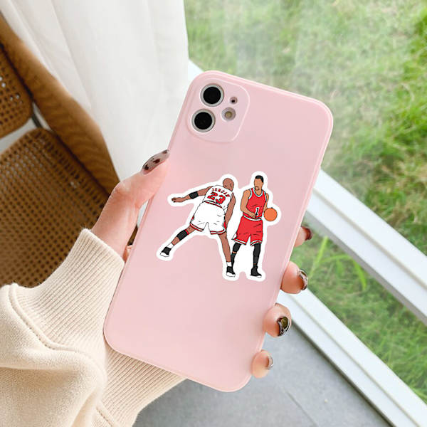 50 kpl Classic Action Basketball -tarroja NBA -sarja yhdistelmä vesipulloille Tumbler -matkatavaroille Rullalauta Puskuri Scrapbook -kuppi, lahjatarra lapsille T