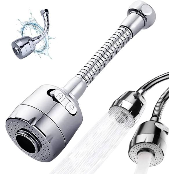 Kranmunstycke, kökskranförlängning, kranfläkt, 17 cm, spraykranförlängning, 360 ° roterande kranförlängning, skum- och regnläge
