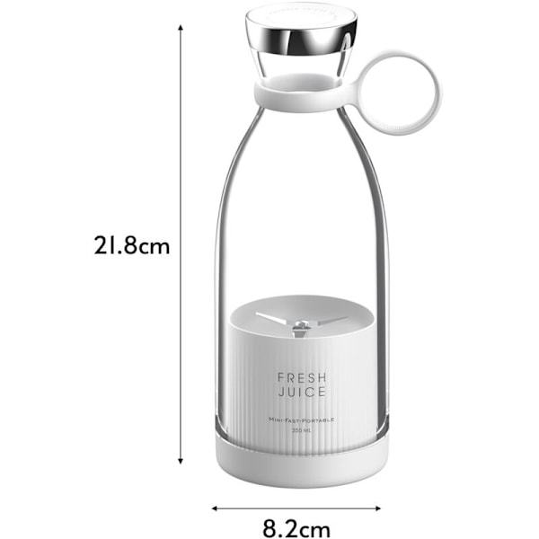 MINI Mixer snabb portabel 350 ml med trådlös laddning 4 blad för smoothie milkshake juice för barnmat