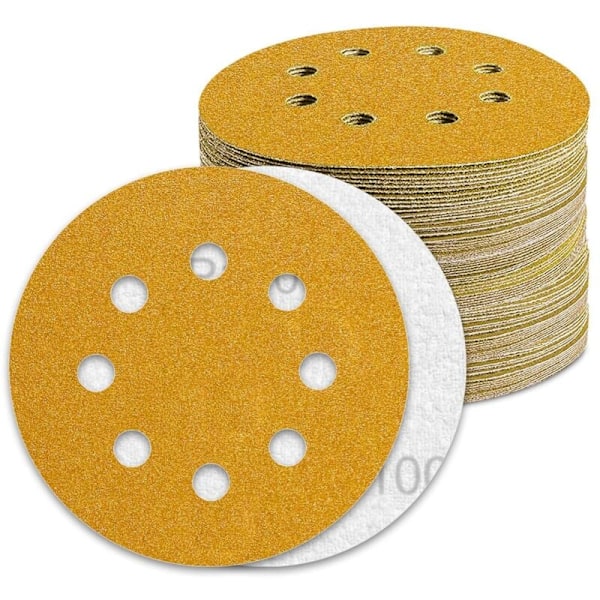 125 mm slibeskive, korn 100 sandpapir, 100 stk. slibeskiver til excentersliber, sandpapir