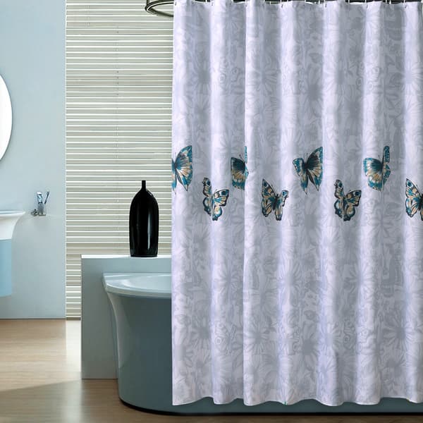 120*180cm duschdraperi fjäril flygande blomma typ förtjockad vattentät duschdraperi polyester duschdraperi