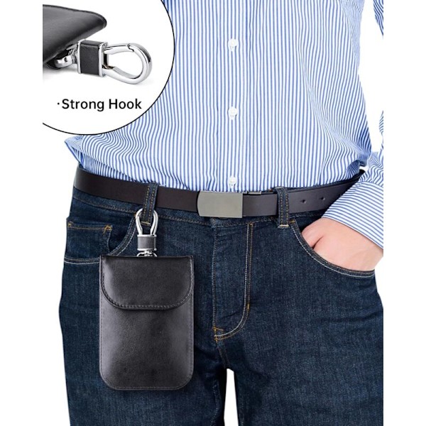 2 stk. Etui anti rfid, anti rfid bilnøgle, signalblokering, lommer RFID signalblokering til bilnøgle, pink sort