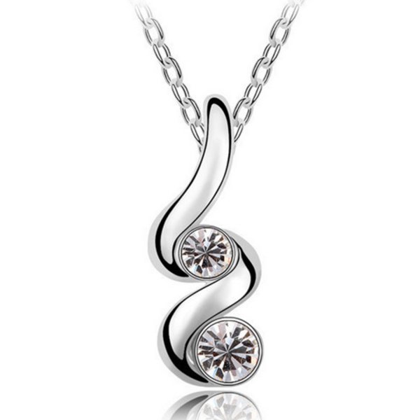 Dames sølv rhinestone uendelighed spiral smykkesæt Farve Hvid