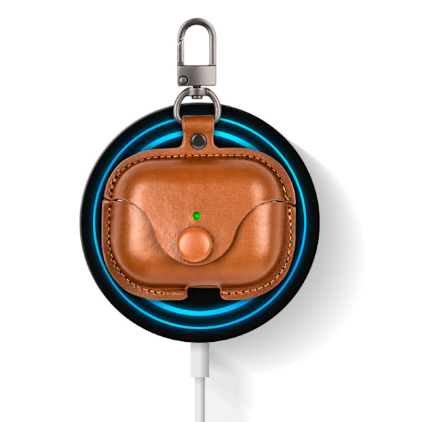 Læderetui til AirPods 3 Beskyttende læderetui Stødsikkert cover til Apple AirPod 1 og Airpod 2 Etui og etui til earpods (synlig LED-indikator)