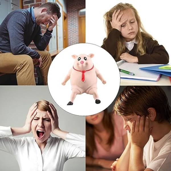 (Lille) Blød Gris Stress Relief Legetøj, Strækbar Gris Stress Legetøj, Tegneserie Gris Stress Relief Squeeze Legetøj, Fidget Legetøj til Børn og Voksne
