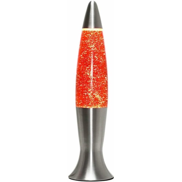 Lava lampa Angelina orange med silver glitter H:40 (inkl. glödlampa) idealisk för en unik atmosfär i vardagsrummet