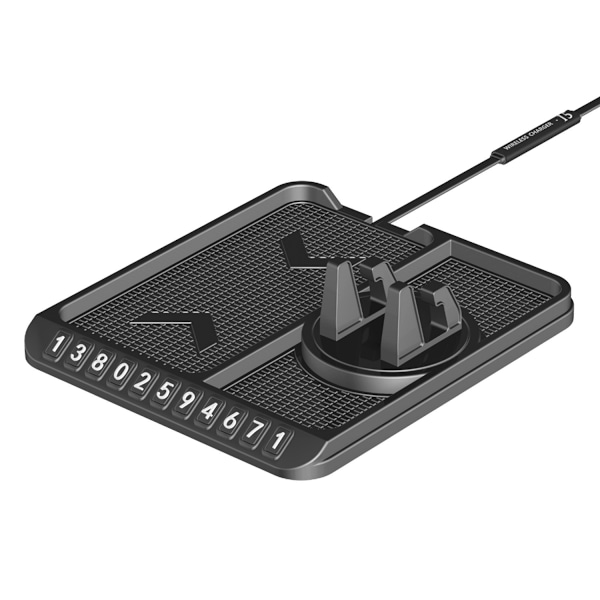 Trådløs Billader 15W Multifunktionel Mobiltelefonholder Navigation Parkering Nummer