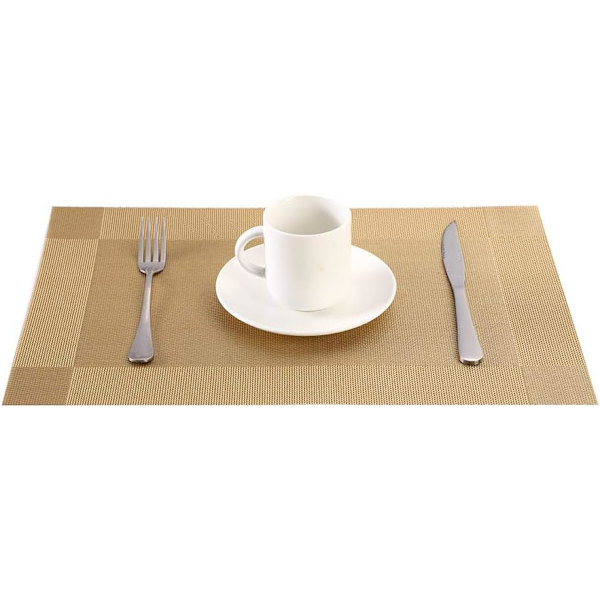 Paikka-alustat, 6 kpl, jouluiset pöytäalustat, lämmönkestävät/pestävät/liukumattomat PVC-paikka-alustat, kudotut vinyylipaikka-alustat, 45 cm x 30 cm (G