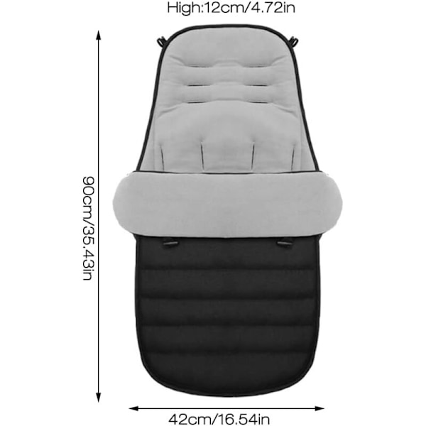 Universal vognpose for barnevogn, Vinter babyvogn, avtakbar vanntett sovepose for vinterbaby med glidelås, for 0 til 4 år gammel baby,