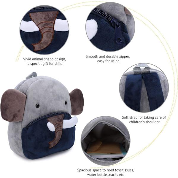 Barnryggsäck för förskola Elefant Barnryggsäck Söt tecknad djur Skolväska för flicka pojke 1-3 år Barnens dag presenter
