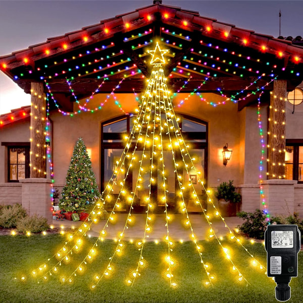 Kirkas joulutähti, 344 LED kirkas joulukuusi 8 mod