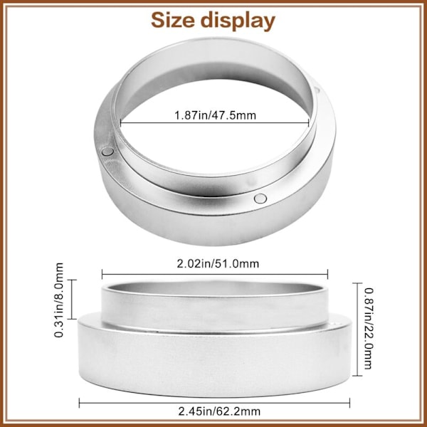 51 mm Universal Doseringsring i Aluminium Magnetisk Kaffedoseringsring Espresso Doserings Tragt Rustfrit Stål Kaffemaskine Tilbehør til Kaffebar Mælk