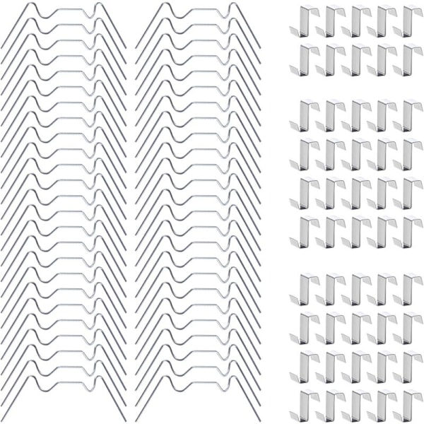 Reparationssæt til drivhus, inkluderer 100 rustfri stålclips til drivhusvindue (50 W-trådclips til drivhusglas + 50 Z-clips til fastgørelse)