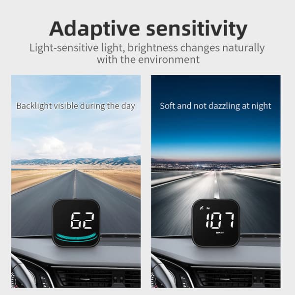 Bil HUD Head Up Display, Universal Digital Speedometer KMH og MPH med sugekopmontering og USB-interface til alle køretøjer
